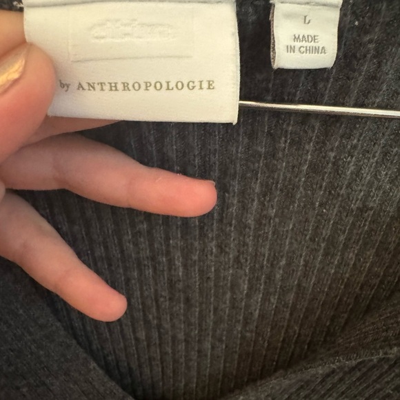 Anthropologie Charcoal Ribbed Tunic Sweater - Picture 3 of 5